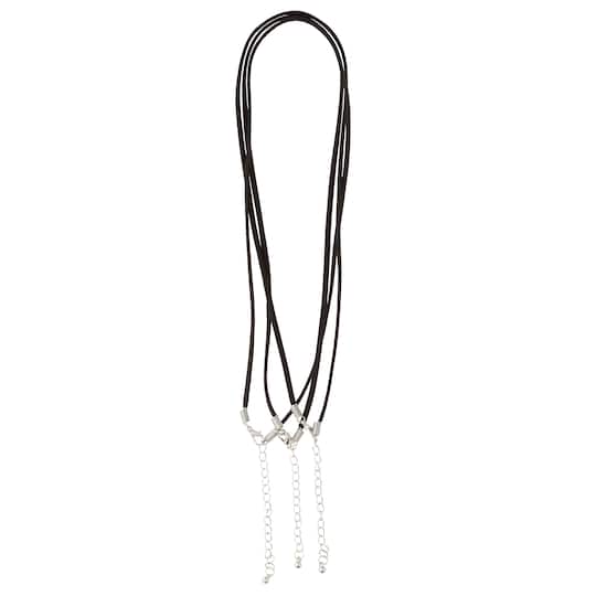 12 Packs: 3 ct. (36 total) Black Suede Cording Necklace by Bead Landing&#x2122;